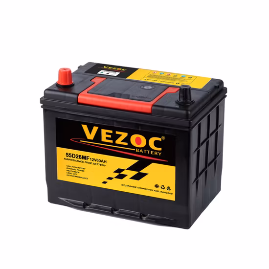 JIS60-55D26 Lead-Acid Storage Battery Mf Battery Car Starter Battery 12V60ah